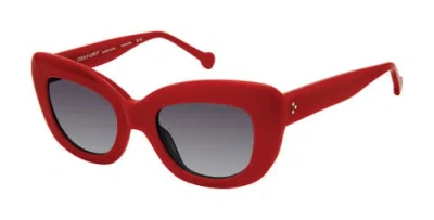 Colors In Optics Sienna Sunglasses In Red Laquer