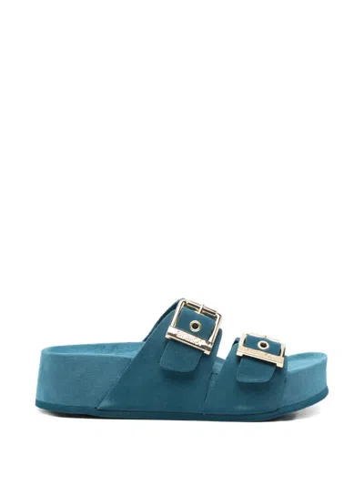 Colors Of California Buckle-fastening Platform Sandals In Blue