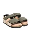 Colors Of California Double-strap Cork Sandals In Green