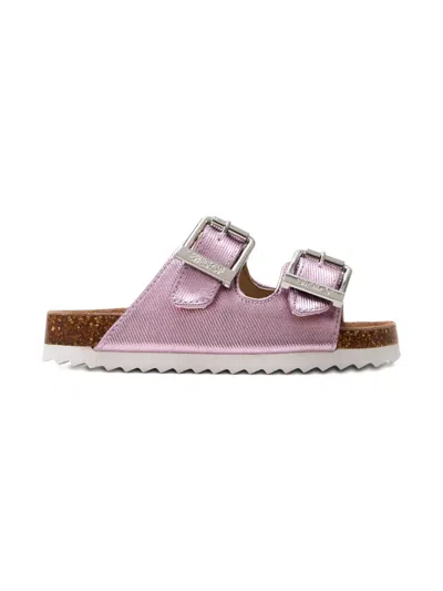 Colors Of California Metallic-finish Buckle Sandals In Pink
