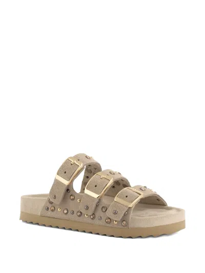 Colors Of California Kids' Stud-embellished Buckled Sandals In Brown
