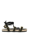 Colors Of California Woman Espadrilles Black Size 7 Leather In Black