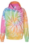 Colortone Tie-dyed Cloud Fleece Hooded Sweatshirt In Multi