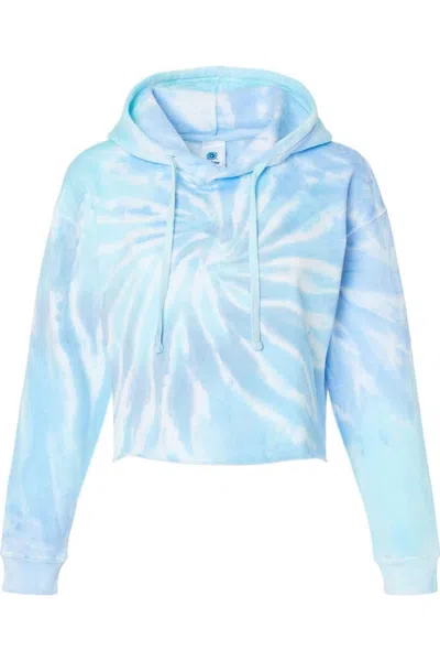 Colortone Women´s Tie-dyed Crop Hooded Sweatshirt In Pink