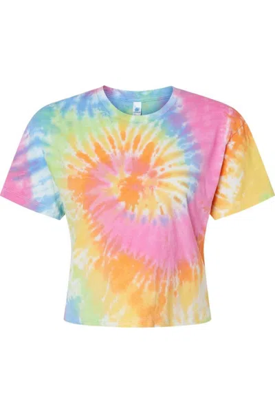 Colortone Women´s Tie-dyed Crop T-shirt In Multi
