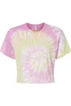 Colortone Women´s Tie-dyed Crop T-shirt In Pink