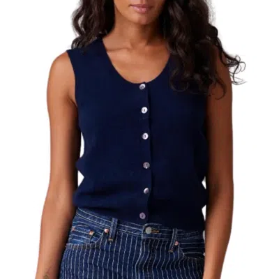 Colorush Aly Button Tank Top In Navy In Animal Print