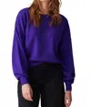 Colorush Balloon Sleeve Cashmere Sweater In Purple In Blue