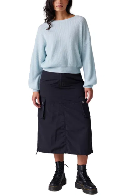 Colorush Benoa Blousing Crew Sweater In Morning Dew Blue