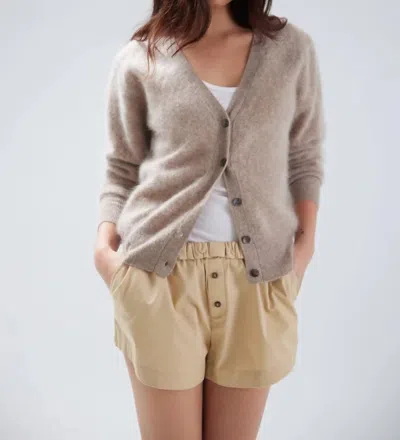 Colorush Brushed Vienna Cardigan In Truffle In Gray