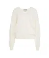 Colorush Knit Pullover With V-neck And Ribbed Detailing In Neutrals