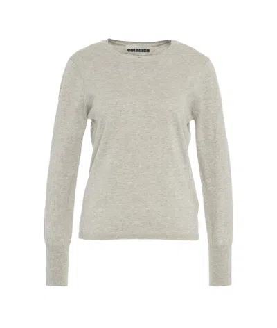 Colorush Ribbed Collar Knit Jumper 'clio' In Grey