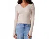 Colorush Jones Skinny Rib V-neck Sweater In Sail In Neutral