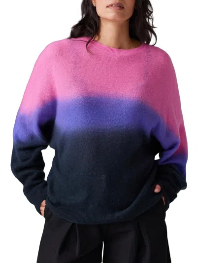 Colorush Women's Cashmere-silk Dip-dye Crewneck Sweater In Pink