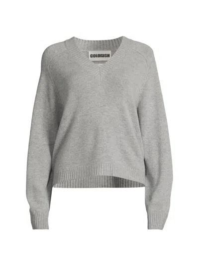 Colorush Women's Chuinky V-neck Wool-cashmere Sweater In Gray