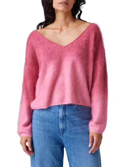 Colorush Women's Dip-dye Brushed Cashmere Sweater In Pink