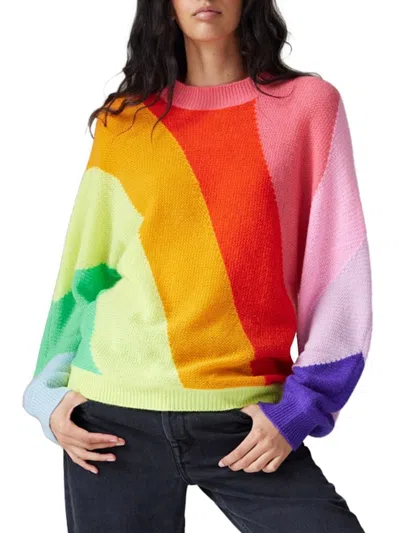 Colorush Women's Gauzy Elton Rainbow Sweater In Multi