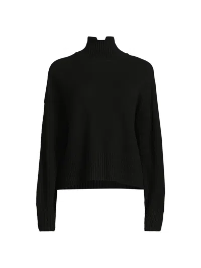 Colorush Women's Heavy Cashmere Funnel Neck Sweater In Black
