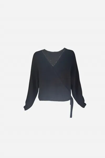 Colorush Women's Kali Ballet Wrap Sweater In Black In Multi