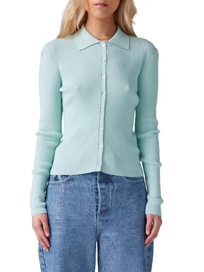 Colorush Women's Kenny Rib-knit Polo Top In Blue