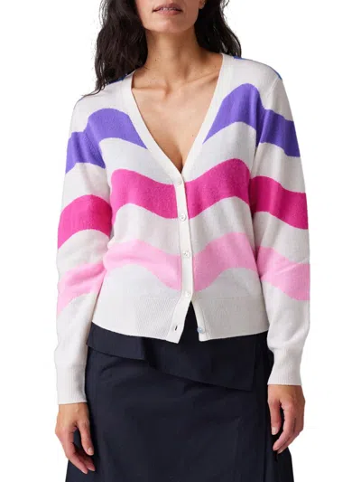 Colorush Women's Multicolor Wave Cashmere Cardigan