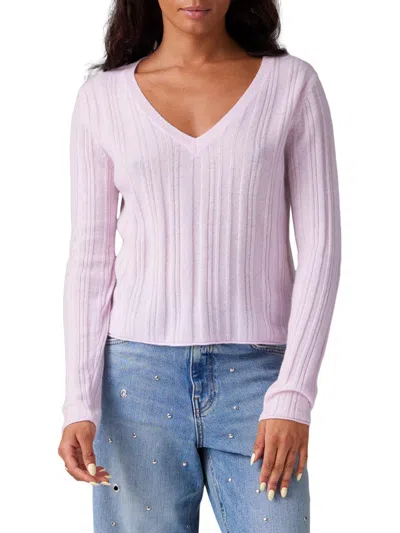 Colorush Women's Nadia Rib-knit V-neck Sweater In Pink
