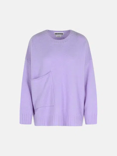 Colorush 'ziggy Boyfriend' Lilac Cashmere Blend Sweater In Liliac