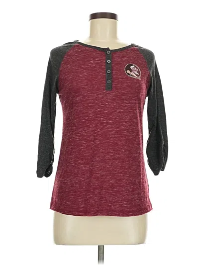 Pre-owned Colosseum Athletics 3/4 Sleeve Top Burgundy Crew Neck Tops