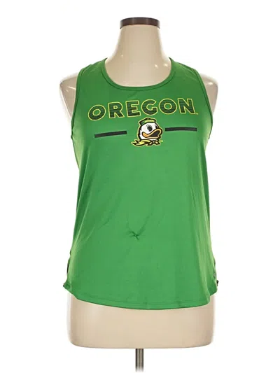 Pre-owned Colosseum Athletics Tank Top Green Halter Neckline Tops