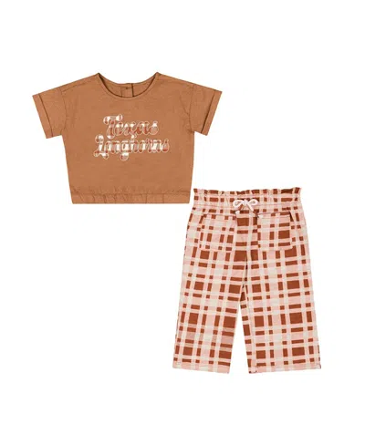 Colosseum Kids' Baby Boys And Girls 2-piece Texas Orange Texas Longhorns Sky Castle T-shirt And Pants Set