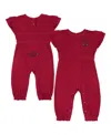 Colosseum Baby Boys And Girls Cardinal Arkansas Razorbacks Beautopia Waffle Knit Romper In Red