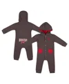 Colosseum Baby Boys And Girls Charcoal Oklahoma Sooners Zando-zan Waffle Full-snap Hooded Romper In Charcoal