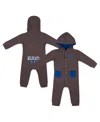 Colosseum Baby Boys And Girls Charcoal Kentucky Wildcats Zando-zan Waffle Full-snap Hooded Romper In Charcoal