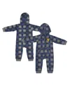 Colosseum Baby Boys And Girls  Navy West Virginia Mountaineers Full-zip Plaid Hoodie Long Sleeve Jump In Navy