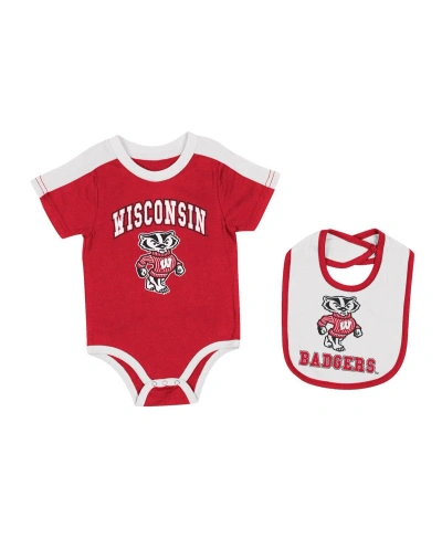 Colosseum Baby Boys And Girls  Red Wisconsin Badgers Encore Bodysuit And Bib Set