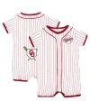 COLOSSEUM BABY BOYS AND GIRLS COLOSSEUM WHITE OKLAHOMA SOONERS PINSTRIPE DUSTY ROMPER