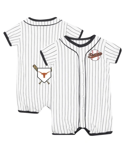 Colosseum Baby Boys And Girls  White Texas Longhorns Pinstripe Dusty Romper