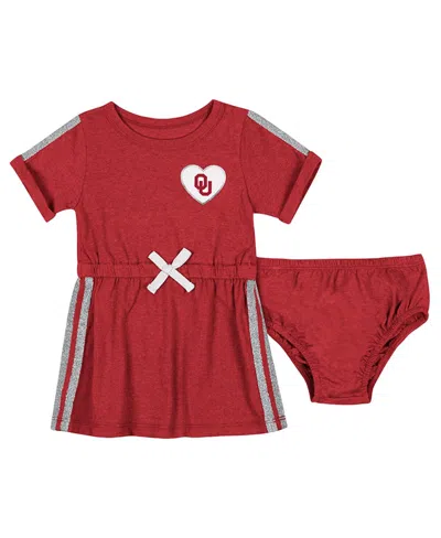 Colosseum Kids' Baby Boys And Girls Crimson Oklahoma Sooners Xur Dress And Bloomer Set In Burgundy