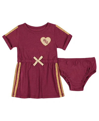 Colosseum Kids' Baby Boys And Girls Garnet Florida State Seminoles Xur Dress And Bloomer Set In Brown