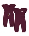 Colosseum Baby Boys And Girls Maroon Virginia Tech Hokies Beautopia Waffle Knit Romper In Brown