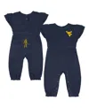 Colosseum Baby Boys And Girls Navy Illinois Fighting Illini Beautopia Waffle Knit Romper In Blue