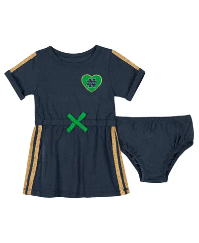 Colosseum Kids' Baby Boys And Girls Navy Notre Dame Fighting Irish Xur Dress And Bloomer Set