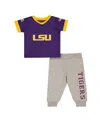 Colosseum Baby Boys And Girls Newborn 2-piece Lsu Tigers Nothing But The Hits Football Set In Multi