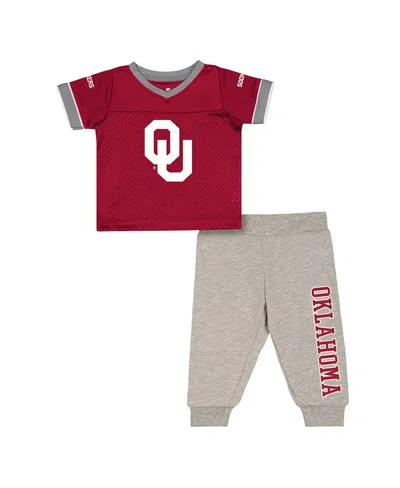 Colosseum Kids' Baby Boys And Girls Newborn 2-piece Oklahoma Sooners Nothing But The Hits Football Set In Red