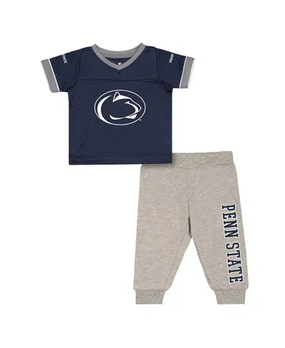 Colosseum Kids' Baby Boys And Girls Newborn 2-piece Penn State Nittany Lions Nothing But The Hits Football Set In Blue