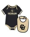 Colosseum Baby Boys And Girlsâ 2-piece Black Colorado Buffaloes Bodysuit And Bib Set In Multi