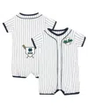 Colosseum Baby White Notre Dame Fighting Irish Pinstripe Dusty Romper In White