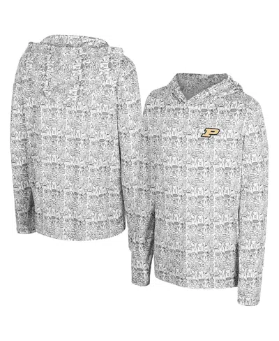 Colosseum Kids' Big Boys And Girls Black Purdue Boilermakers All-over Print Hoodie In Gray