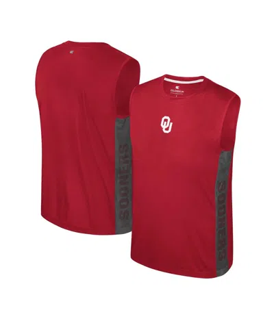Colosseum Kids' Big Boys And Girls Crimson Oklahoma Sooners Smak Talk Sleeveless T-shirt In Red