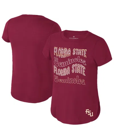 Colosseum Kids' Big Boys And Girls Garnet Florida State Seminoles Rogan T-shirt In Burgundy